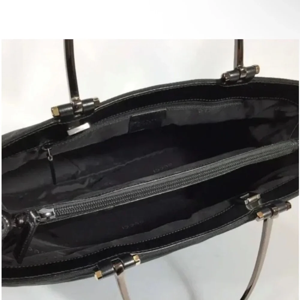 Gucci Nylon black bag with Gunmetal Silver handles 002-1025 200682 EUC - Picture 16 of 16